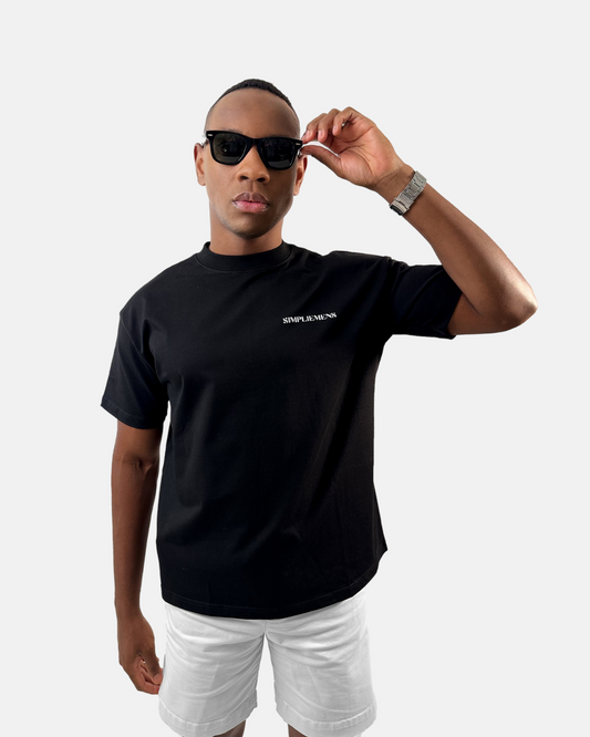 ESSENTIAL PREMIUM SEMI OVERSIZED T-SHIRT (BLACK)