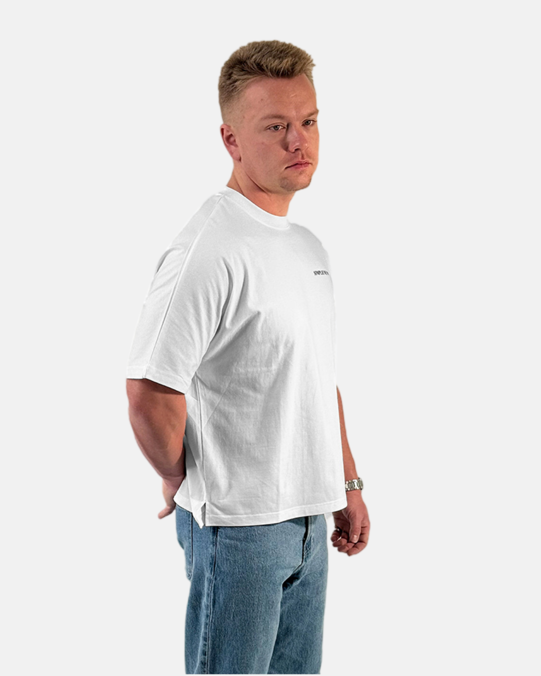 ESSENTIAL PREMIUM BOXY FIT SEMI OVERSIZED T-SHIRT (WHITE)